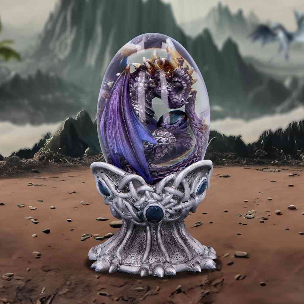 Nemesis Now - Elemental Dragonlings - Air 12cm Dekorative Figur - Drachen - Silberfarben/Lila